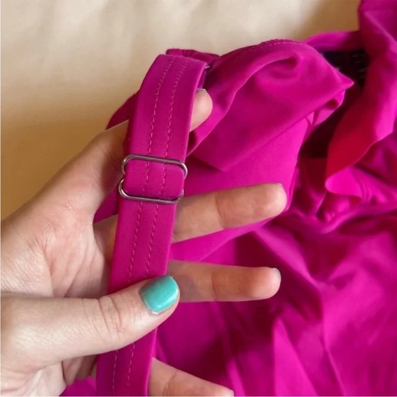 DKNY Magenta Tankini Swim Set – Size Medium (NWOT) - Picture 6 of 8